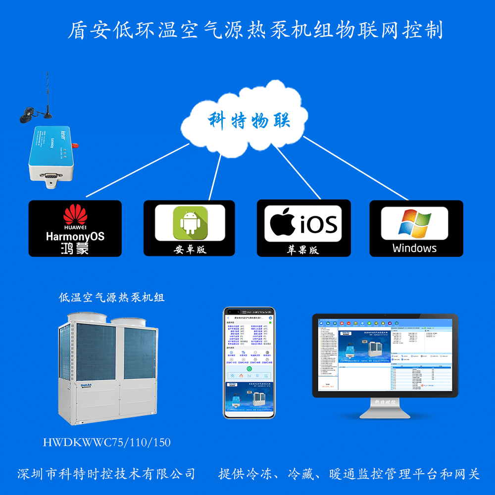 盾安低环温空气源热泵机组远程控制网关