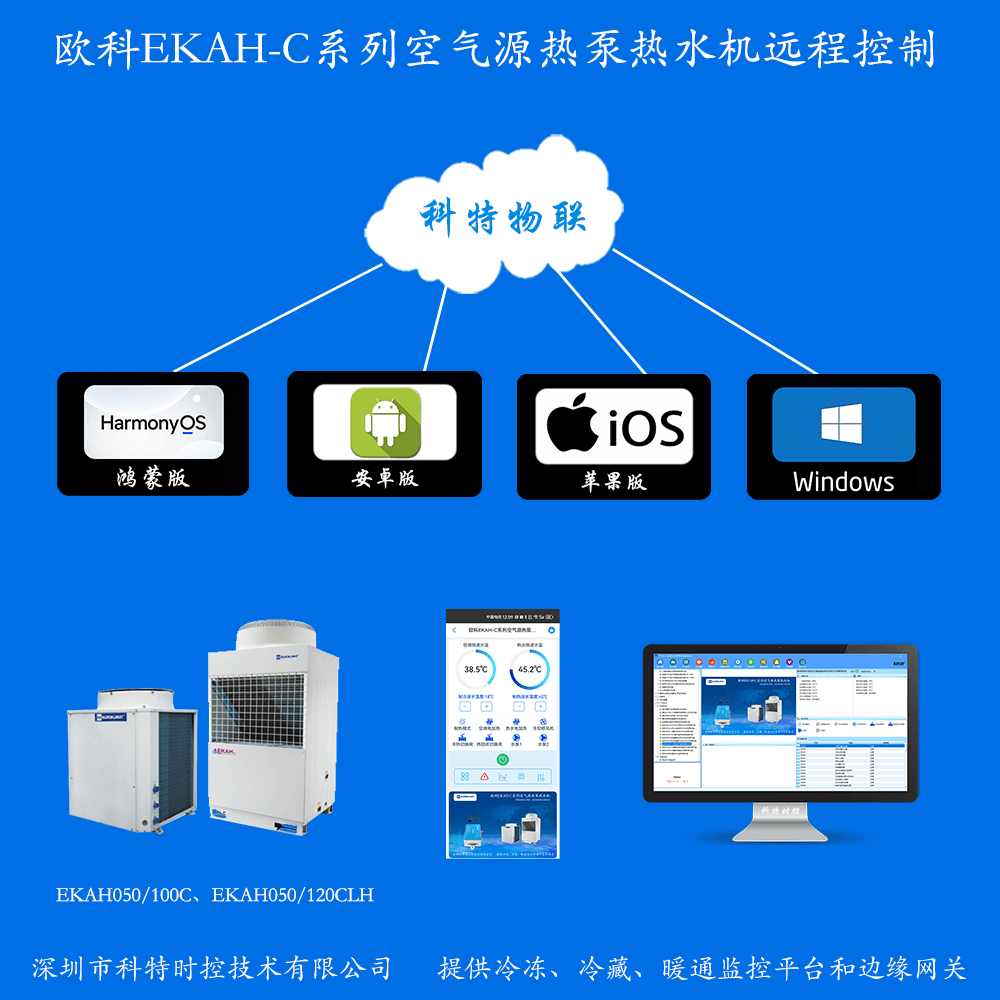 欧科EKAH-C系列空气源热泵热水机远程控制网关