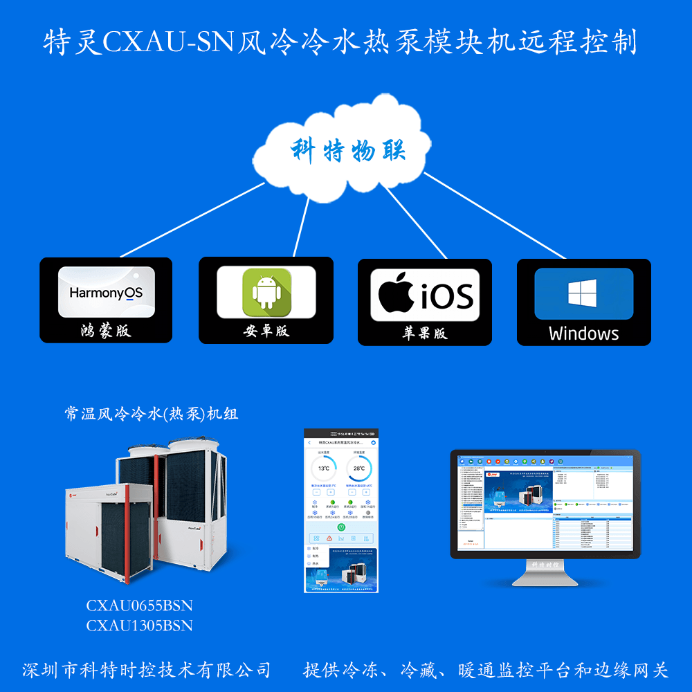 特灵风冷冷水热泵模块机CXAU常温系列远程控制网关